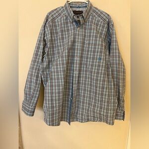 Ariat Shirt Mens XL Blue Long Sleeve Button Down